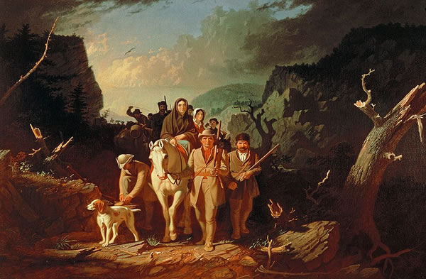 Daniel Boone Escorting Settlers Through the Cumberland Gap